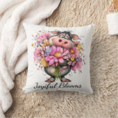 Choose Joy Floral Pig Throw Pillow Kissen (Decke)