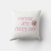 Choose Joy Floral Pig Throw Pillow Kissen (Rückseite)