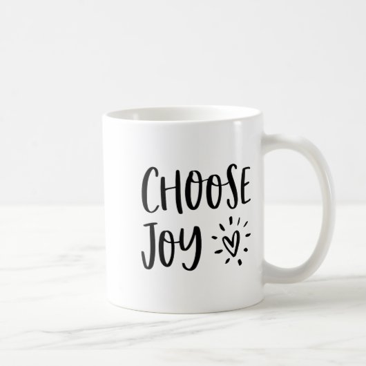 Choose Joy Hapness Heart Insrational Motivational Kaffeetasse (Rechts)