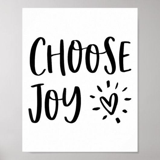 Choose Joy Hapness Heart Insrational Motivational  Poster (Vorne)