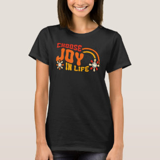 Choose Joy In Life Positivity Quote Retro Boho 196 T-Shirt