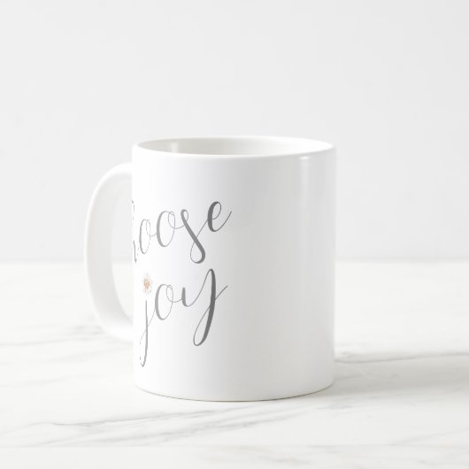 "Choose Joy" Inspiration Minimalistisch Kaffeetasse (Vorderseite Links)