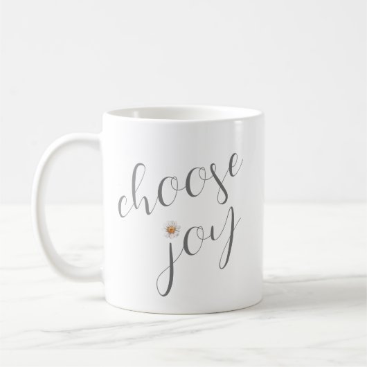 "Choose Joy" Inspiration Minimalistisch Kaffeetasse (Links)