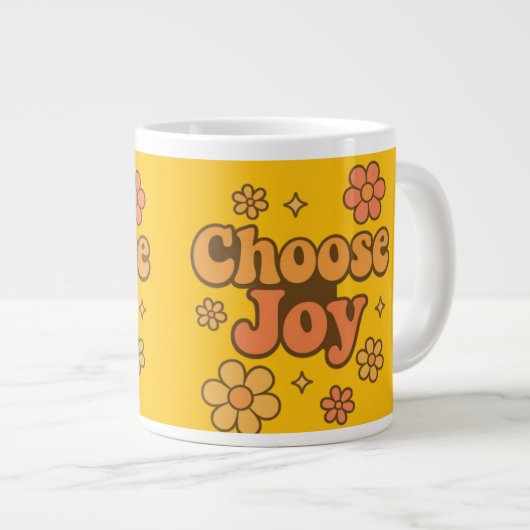 Choose Joy Minimalist Art - Positive Mindset Print Jumbo-Tasse (Vorderseite Rechts)