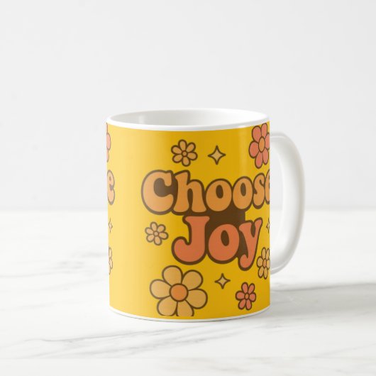 Choose Joy Minimalist Art - Positive Mindset Print Kaffeetasse (VorderseiteRechts)