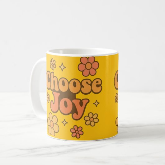 Choose Joy Minimalist Art - Positive Mindset Print Kaffeetasse (Vorderseite Links)
