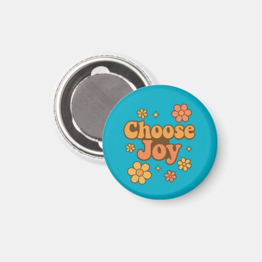 Choose Joy Minimalist Art - Positive Mindset Print Magnet (Vorderseite/Rückseite)