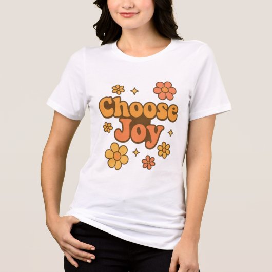 Choose Joy Minimalist Art - Positive Mindset Print Tri-Blend Shirt (Vorderseite)