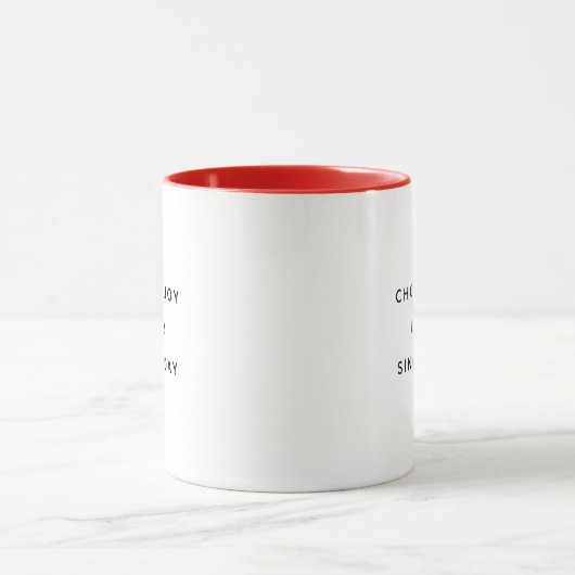 Choose Joy Modern Typography Two-Tone Mug Tasse (Zentrum)