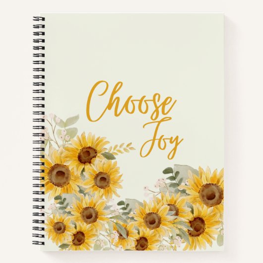 "Choose Joy" Sunflower Journal/Notebook Notizblock (Vorderseite)