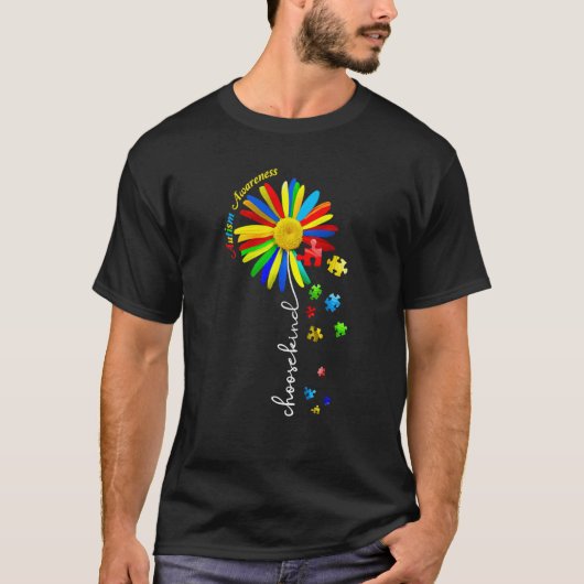 Choose Kind Autism Awareness Sunflower Mom Women K T-Shirt (Vorderseite)