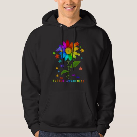Choose Kind Autism Awareness Sunflower Puzzle For Hoodie (Vorderseite)