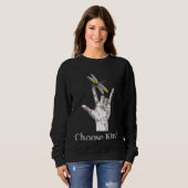 Choose Kind Dragonfly Hand ASL Sign Communicate Sp Sweatshirt (Vorne ganz)