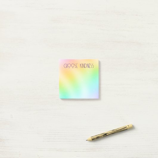 "Choose Kindness" - farbenfrohe Pastel Post-it Klebezettel (Auf Schreibtisch)