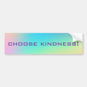 "Choose Kindness" Pastel Rainbow Gradient Autoaufkleber (Vorne)