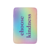 "Choose Kindness" Pastel Rainbow Gradient Badematte (Vorderseite Vertikal)