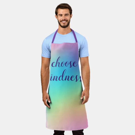 "Choose Kindness" Pastel Rainbow Gradient Schürze (Getragen)