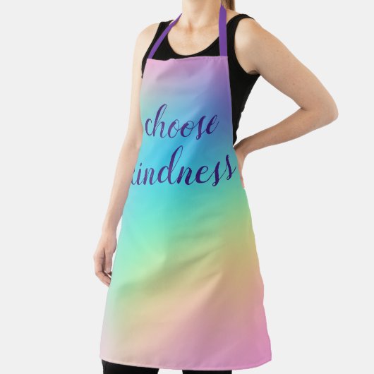 "Choose Kindness" Pastel Rainbow Gradient Schürze (InSitu)