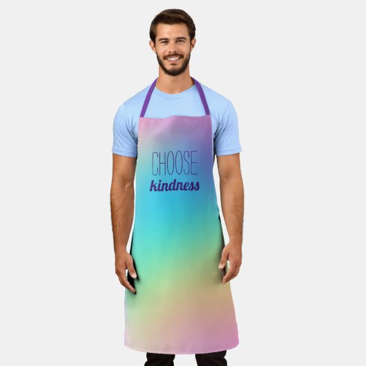 "Choose Kindness" Pastel Rainbow Gradient Schürze (Getragen)