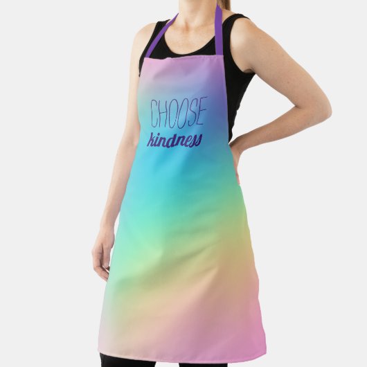 "Choose Kindness" Pastel Rainbow Gradient Schürze (InSitu)