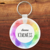Choose Kindness Quote Rainbow Clouds Schlüsselanhänger (Vorderseite)