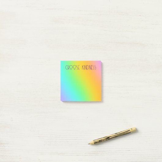 "Choose Kindness" Rainbow Gradient Post-it Klebezettel (Auf Schreibtisch)