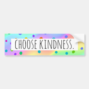 "Choose Kindness" Rainbow Polka Dot Autoaufkleber