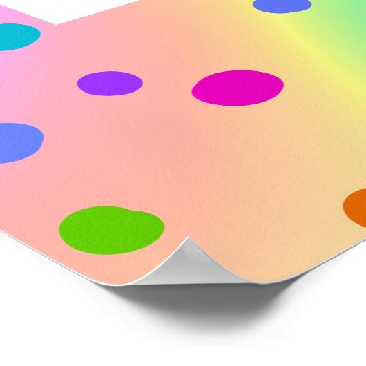 "Choose Kindness" Rainbow Polka Dot Poster (Ecke)