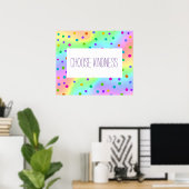 "Choose Kindness" Rainbow Polka Dot Poster (Heimbüro)