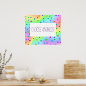 "Choose Kindness" Rainbow Polka Dot Poster (Küche)