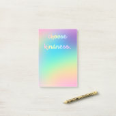 "Choose Kindness" Soft Prismatic Rainbow Gradient Post-it Klebezettel (Auf Schreibtisch)