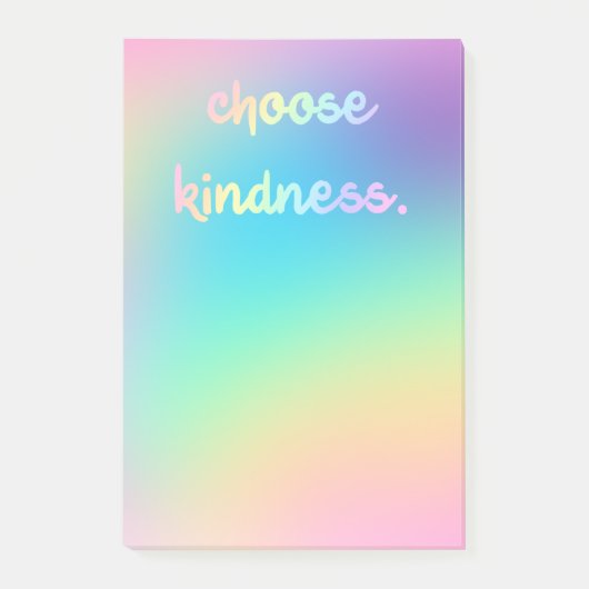 "Choose Kindness" Soft Prismatic Rainbow Gradient Post-it Klebezettel (Vorderseite)