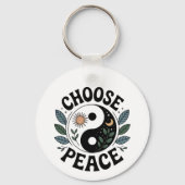 Choose Peace – Aluminum Keychain Schlüsselanhänger (Vorderseite)