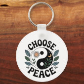 Choose Peace – Aluminum Keychain Schlüsselanhänger (Vorderseite)