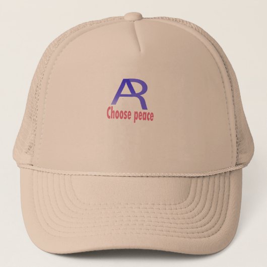 Choose Peace Beige Cap – Minimal Inspirational Truckerkappe (Vorderseite)
