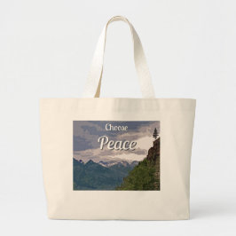 Choose Peace Large Tote Bag Jumbo Stoffbeutel