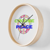 Choose Peace Modern Typography Wall Clock with Min Uhr (Winkel)