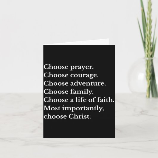Choose Prayer Choose Courage Choose Adventure Choo Karte (Vorderseite)