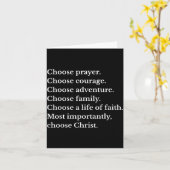 Choose Prayer Choose Courage Choose Adventure Choo Karte (Gelbe Blume)