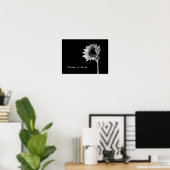 "Choose to Shine" Sonnenblumenmotiv Black & White Poster (Heimbüro)