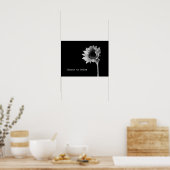 "Choose to Shine" Sonnenblumenmotiv Black & White Poster (Küche)