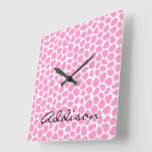 Choose Your Color Giraffe Wall Clock Quadratische Wanduhr (Winkel)