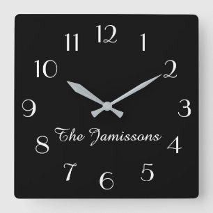 CHOOSE YOUR COLOR, Minimalist Personalized Quadratische Wanduhr