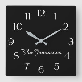 CHOOSE YOUR COLOR, Minimalist Personalized Quadratische Wanduhr