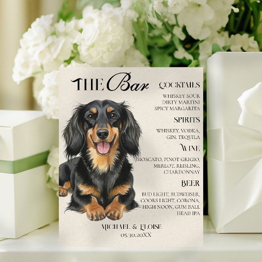 CHOOSE YOUR OWN Dog Wedding or Event Bar Menu Sockelschild