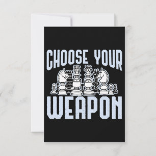 Choose Your Weapon Chess Pieces Gift Einladung