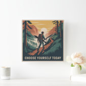 Choose Yourself Today Quadratische Wanduhr (Zuhause)