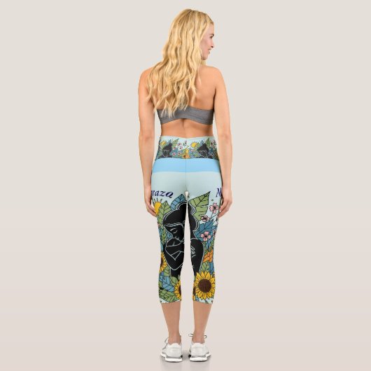 Choosing Me, Embracing Me, Letting My Energy Bloom Capri Leggings (Rückseite)