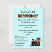 Chootherapie-Zug 1. Geburtstag Party Einladung (Rückseite)