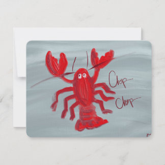 Chop Chop Lobster Oil Painted Note Card Mitteilungskarte